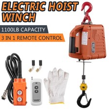 3 in 1 Portable Electric Hoist Winch Crane Wired/Wireless Remote Control 1100lbs picture