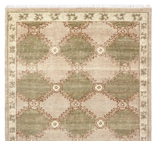 9x12 Pottery Barn Montclair Green Hand Knotted Oushak Wool Rug | Living Room Rug picture
