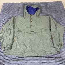 Columbia Mens XL Vintage Anorak Pullover Jacket KM3430 Sage Green Hooded Nylon picture