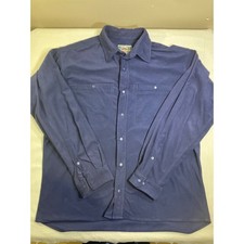 EMS Eastern Mountain Sports Mens Large Navy Blue Fleece Snap Front Shirt Jacket picture