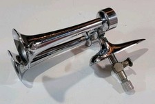 Vintage Chrome Plated Dual Trumpet Airhorn Semi Rat Rod  picture
