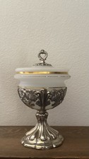 Antique 19th Century  Opaline and Silver Bonbonniere Candy Jar picture