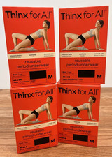 Lot of 4 Pairs THINX Reusable Period Briefs Underwear Super Absorbant Medium NEW picture