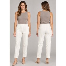 Lafayette 148 Bleecker Cloud White Tapered Ankle Vent Pants NWT Size 8 picture
