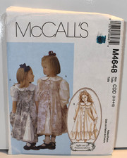 McCalls M4648 Girls Dress Pattern CDD 2 3 4 5 Ruffles Lace Long Sleeve picture