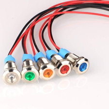 5pcs 8mm LED Metal Indicator Light AC/DC 12-24V Waterproof Signal Lamp Pilot Das picture