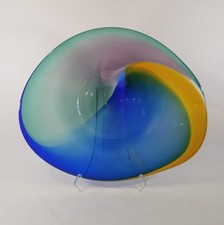 Engebretson Art Glass Console Bowl Sculpture 22.5