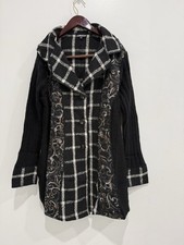 The Pyramid Collection Mixed Media Plaid Art To Wear Long Coat cardigan Boho picture