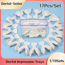 Dental Impression Trays Edentulous Jaw Frame Cut Back Plastic Tray White 17 pcs picture