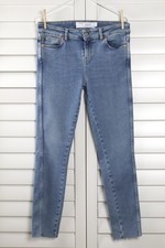 IRO $295 Light Wash Skinny Mid Rise Frayed Hem Twisted Inseam Jeans Size 29 picture