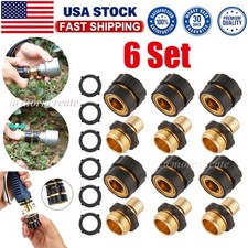 6 Set 3/4' Garden Hose Quick Connect Water Hose Fit Female Male Connector Set US picture
