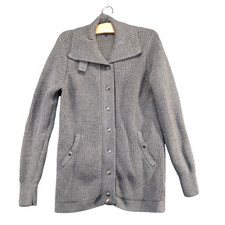 Eileen Fisher Women's Knit Cardigan Sweater Gray Small Long Sleeve Italian Yarn picture