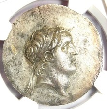 Ariarathes V Cappadocian AR Silver Tetradrachm 163-130 BC - NGC AU + Fine Style picture