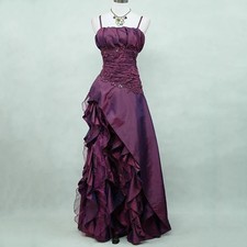 Vintage Evening Dress Lace Appliques Spaghetti strap Prom Boho Ruched Pleats picture