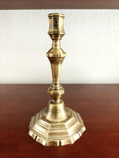 19th Century Antique French Louis XIV-Style Solid Brass Candlestick (625 g) picture
