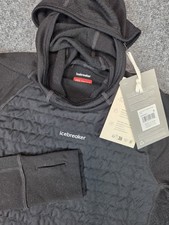NEW Icebreaker Zoneknit Insulated Hoodie Mens Small Black 260 Merino Wool picture