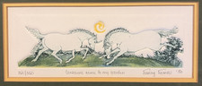 Nance Nemec Unicorns Come to My Garden Signed Etching 150/350 Framed 1980 MCM picture