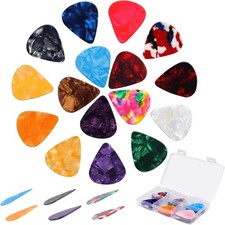 Guitar Picks 50 Pack, 6 Different Thickness Colorful Picks with Organizer picture