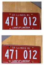 1961 Illinois License Plate Pair 471 012 Vintage IL Matching Set picture