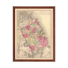 Old Map of Plymouth County, MA 1871 - Vintage Massachusetts picture