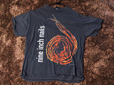 Rare Vintage Nine Inch Nails Further Down the Spiral 1995 Graphic Tee Gray XL picture