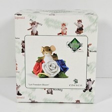 Enesco Charming Tails Let Freedom Bloom 4030950 Red White Blue Rose picture