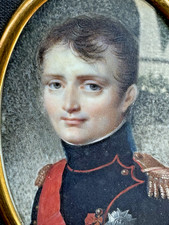 Amazing & Rare Antique French Napolean Miniature Portrait Painting Signed Isabay picture