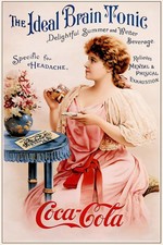 Vintage Coca-Cola Poster 1890s - Ideal Brain Tonic, 12x18” 🍾 Rare Reprint picture