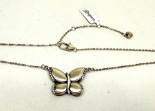 New Brighton Necklace Trust Your Journey Reversible Silver Plated Butterfly 17in picture