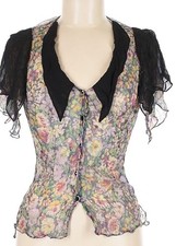 Vintage Mr. Rose Size 8 Silk Floral Delicate Feminite Sheer Blouse Top picture