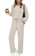WIHOLL Women's 2 Piece Matching Lounge Set Sweatsuits Fall Outfits Medium picture
