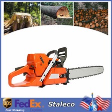 72cc Gas Powered Chainsaw with 24'' Guide Bar Saw Chain 2-Stroke Engine Cut Wood picture