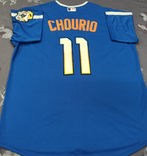 Jackson Chourio #11 MIL Brewers City Connect Blue Cool Base Sewn Stitched Jersey picture
