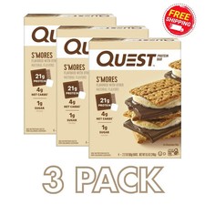 Quest Protein Bar, Smores, 20g Protein, 12 Ct 14 Grams of Fiber 4g Net Carbs USA picture