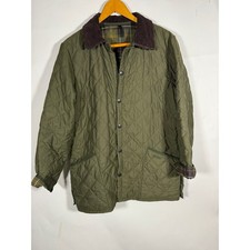 Barbour D892 Classic Eskdale Jacket Olive Quilted Tartan Lining Mens Medium picture