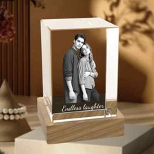 Personalised 3D Crystal Photo Gifts, Unique Anniversary Birthday Wedding Present picture