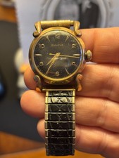 Vintage 1954 Bulova Winchester B Automatic Black Gilt Dial Watch picture