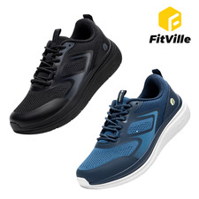 FitVille Men's Extra Wide Walking Shoes Lightweight Arch Support Breathable picture
