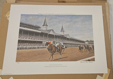 Genuine Risk defeats Colts Kentucky Derby, Richard Stone Reeves S/N Litho w/ Box picture
