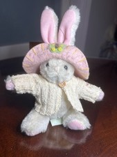 Vintage Trend Universal Bunny Plush Doll With Pink Hat & Sweater           46-85 picture