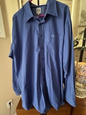 CINCH MENS XL BUTTON BLUE PRINT COTTON SHIRT, PIT TO PIT=26.5 INCHES, EXCELLENT+ picture