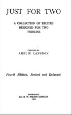 Just For Two – Vintage eCookbook PDF (1909) by Amelie Langdon | Recipes for Two picture