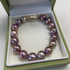 elegant 9-10mm south sea baroque lavender pearl bracelet 7.5-8