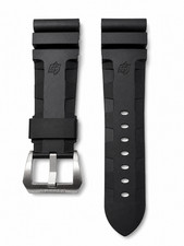 26MM OEM AUTHENTIC PANERAI WATCH BLACK  RUBBER STRAP/BAND CAOUTCHOUC WITH BUCKLE picture