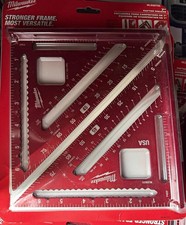 Milwaukee 7 in Aluminum Framing Square SAE Red w/ Scribe Notches 2 Pack picture