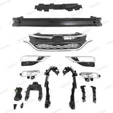 For CR-V 2015-16 Front Upper Lower Grille/Fog Lamp/Bumper Impact Bar/Bracket Kit picture