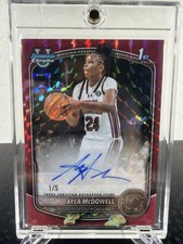 2025-26 Bowman Chrome Ayla McDowell 1st Auto Red Geometric /5 1/5 RARE BOOKEND picture