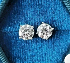 2.00 Ct Round Cut Natural Diamond Solid 950 Platinum Luxurious Stud Earring picture