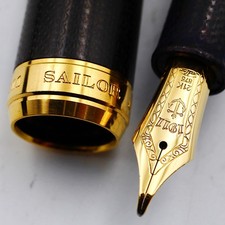 [Rare] Sailor Fountain Pen Professional Gear Mycarta Black, Naginata Concord Nib picture