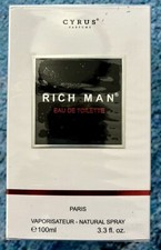 RICH MAN BlUE BY CYRUS PARFUMS  3.3OZ EAU DE TOILETTE SPRAY FOR MEN SEALED picture